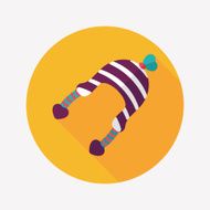 Valentine&#039;s Day winter hat flat icon with long shadow eps10 N8
