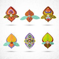 Set of flat front flowers face N5