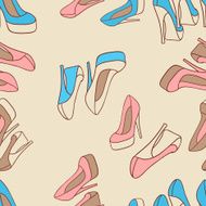Vector illustration Fashion background with feminine shoe N2