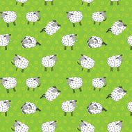 Seamless pattern with cartoon sheeps