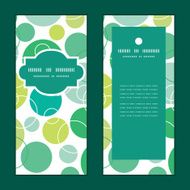 Vector abstract green circles vertical frame pattern invitation greeting cards N2