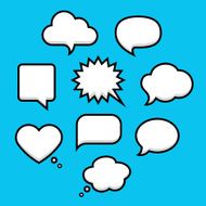 Speech and thought bubbles with space for text in flat N2