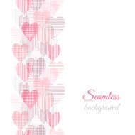 Abstract seamless border pattern with color hearts