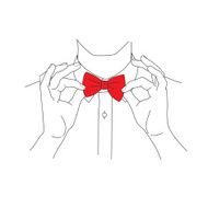 Hipster in a shirt and bow tie vector