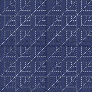 Traditional Japanese Embroidery Ornament Sashiko with leaves vector pattern