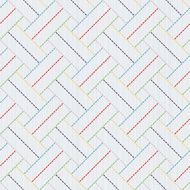 Traditional Japanese Embroidery Ornament with colorful weaving Sashiko vector pattern