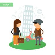 Italy travel vector illustration flat style