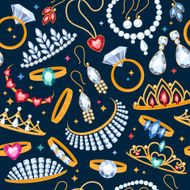 Jewelry items seamless dark background