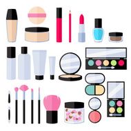 Make-up flat icons set