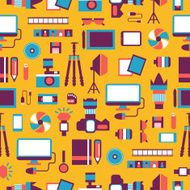 Seamless pattern with photo equipment