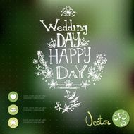 Hand-drawn floral wedding decor with ecological background