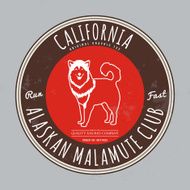 Alaskan malamute club California Tee graphic Vector
