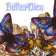 Butterfly colorful background for design