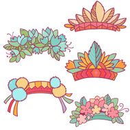 Set of floral wreaths for a female head
