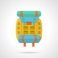 Colored backpack flat vector icon