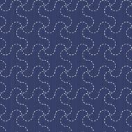 Traditional Japanese Embroidery Ornament with waves Sashiko Seamless vector
