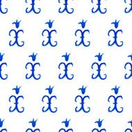 Seamless pattern with Dutch ornaments (Deflt blue style) N2