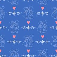 Seamless pattern with Dutch ornaments (Deflt blue style) N3