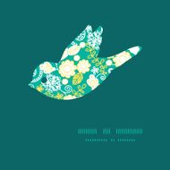 Vector emerald flowerals bird silhouette pattern frame