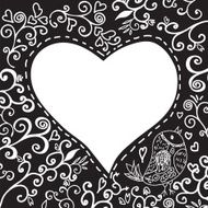 Romantic hand drawn floral card N2