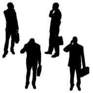 Vector silhouette of a businessman N3