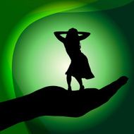 Vector silhouette of a woman N752