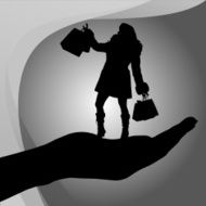 Vector silhouette of a woman N753