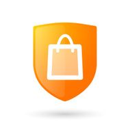 Shield icon with a shopping bag