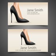 Women&#039;s shoe vector business card N2