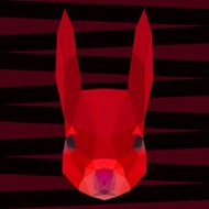 polygonal abstract geometric triangle bright red squirrel background