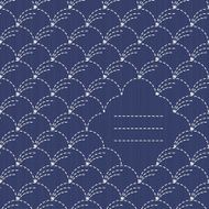 Text frame Traditional Japanese Embroidery Ornament with arcs
