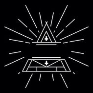 Vector linear hipster logo - magical triangle with copy space