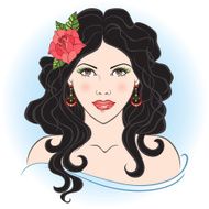 Beautiful girl with the long dark hair