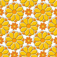 Seamless texture with yellow camomile