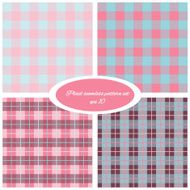 Plaid seamless pattern set