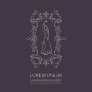 Vector Antique monochrome design Line art logo template N2