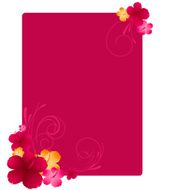 Floral frame with hibiscus flowers