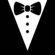 Bow Tie and Black Suit Icon Vector
