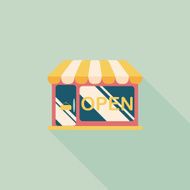 shopping store flat icon with long shadow eps10 N90