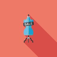 shopping mannequin flat icon with long shadow eps10 N8