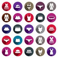 Woman clothes vector icon set N4