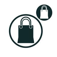 Shopping bag vector simple single color icon isolated on white N8