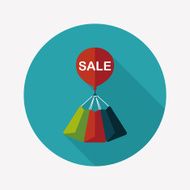 shopping paper bag flat icon with long shadow eps10 N78