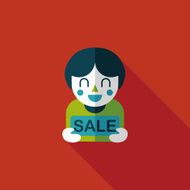 SALE Shopaholic flat icon with long shadow eps10 N91