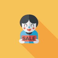 SALE Shopaholic flat icon with long shadow eps10 N92