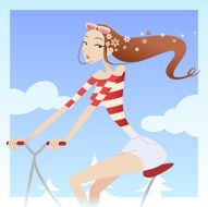 Girl riding a bicycle N2