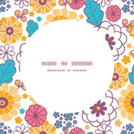 Vector colorful oriental flowers frame seamless pattern background N2