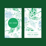 Vector abstract blue and green leaves vertical round frame pattern N4