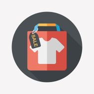 shopping paper bag flat icon with long shadow eps10 N79