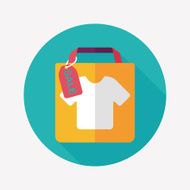shopping paper bag flat icon with long shadow eps10 N80